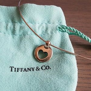 Tiffany & Co. Retired 1999 Stencil Heart Necklace
