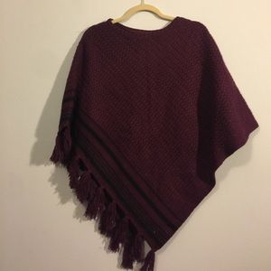 Purple Fringe Poncho