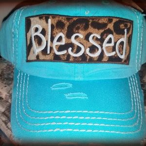 BLESSED Turquoise and animal print hat