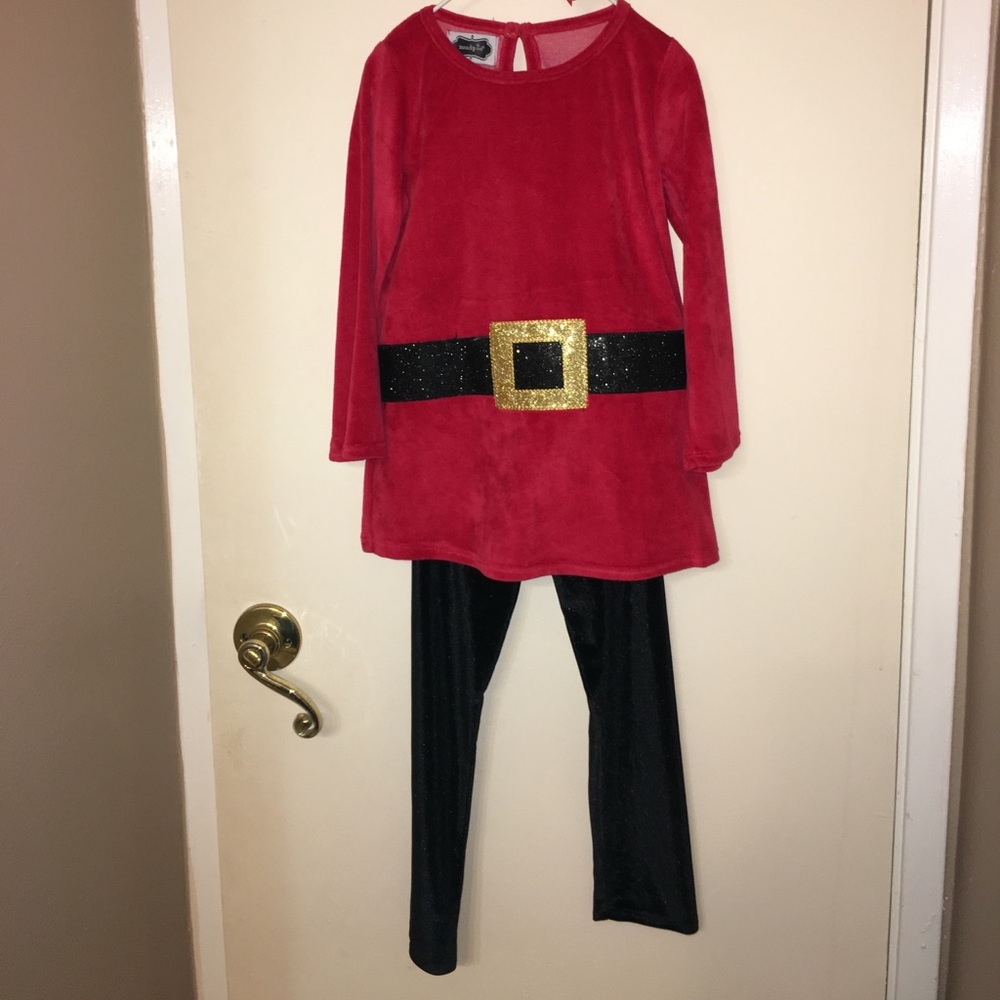 NWT Mudpie Girls Santa Outfit
