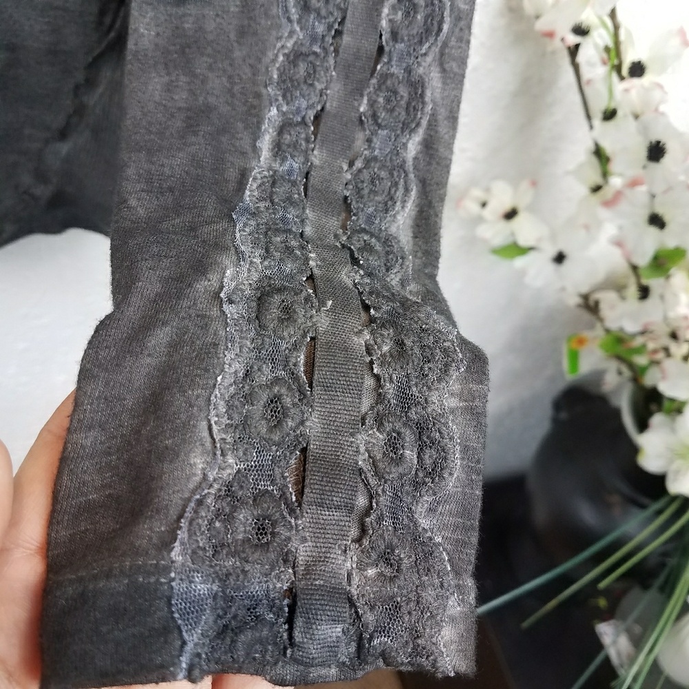 🔴SOLD🔴 Free People Shell Stitch Henley Blk Sz S - Picture 5 of 8