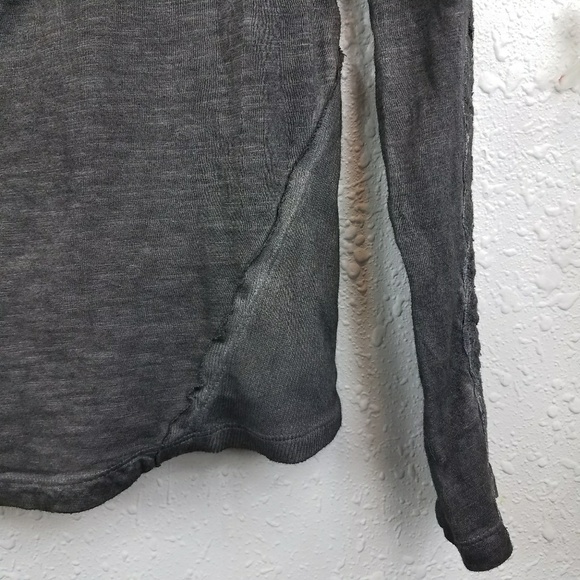 🔴SOLD🔴 Free People Shell Stitch Henley Blk Sz S - Picture 4 of 8