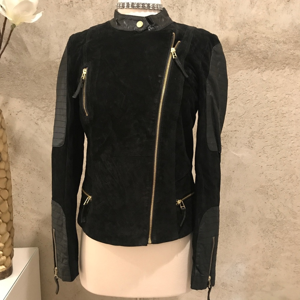 Freaky nation suede & leather jacket