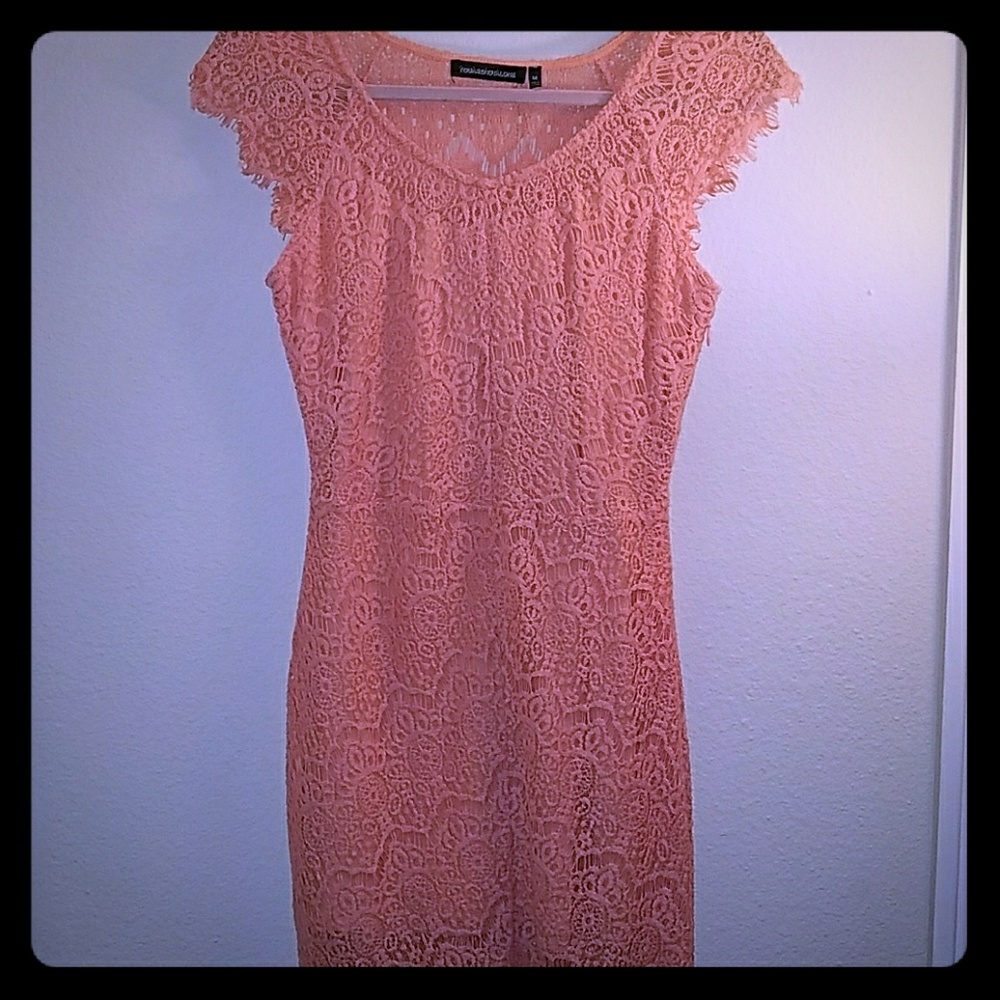 Peach Lace Dress