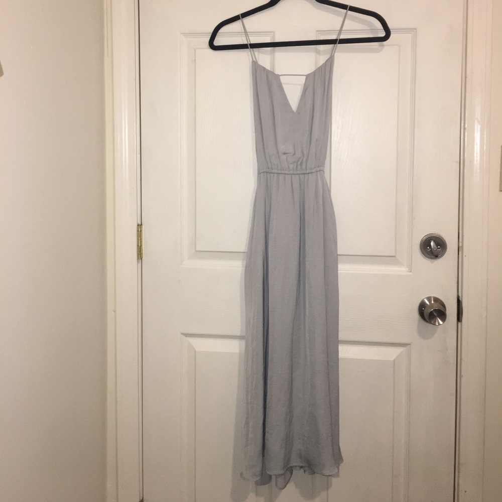 NWT SZ. XS ALICE & URB. OUT. SILK BLUE LONG DRESS
