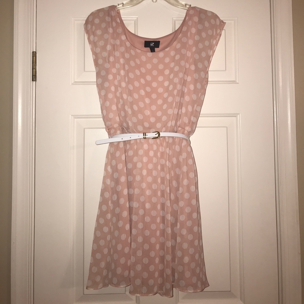 Pink Polka Dot iZ Byer dress Size L