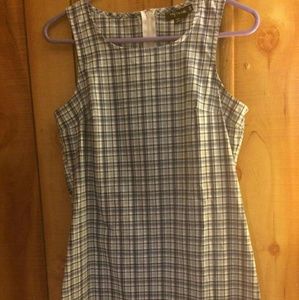 Grid Plaid Scuba Crepe Sheath Dress