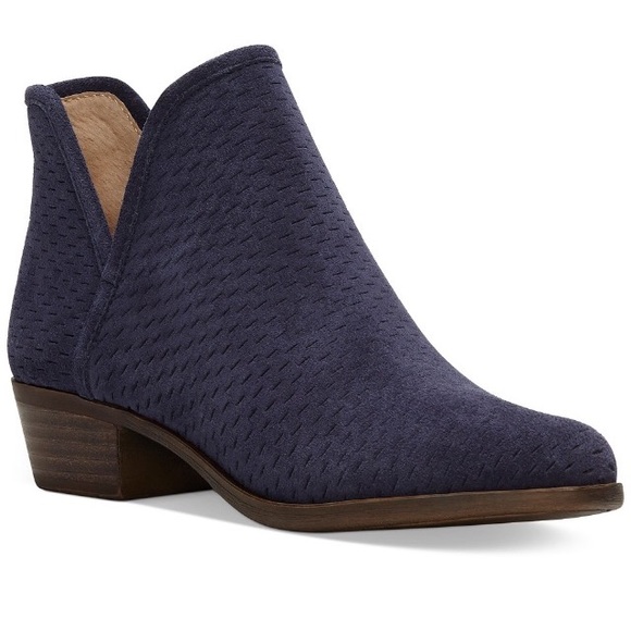 Sold Lucky Brand Baley Suede Blue Booties - Picture 8 of 8