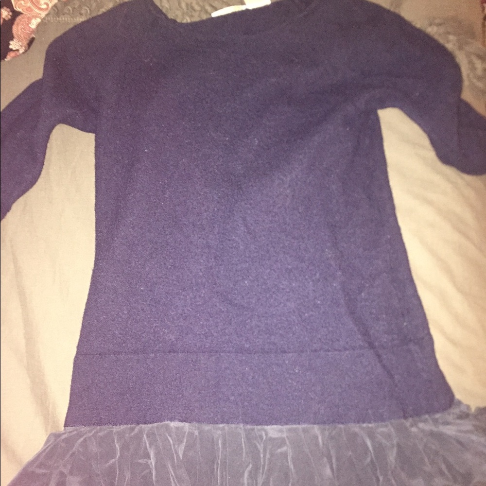 PEPLUM SWEATER NAVY BLUE