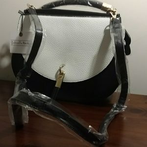 Gabriella Rocha Saddle Purse, Two Tone, brand new