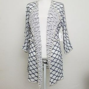 Nic+Zoe Cardigan Blue and White