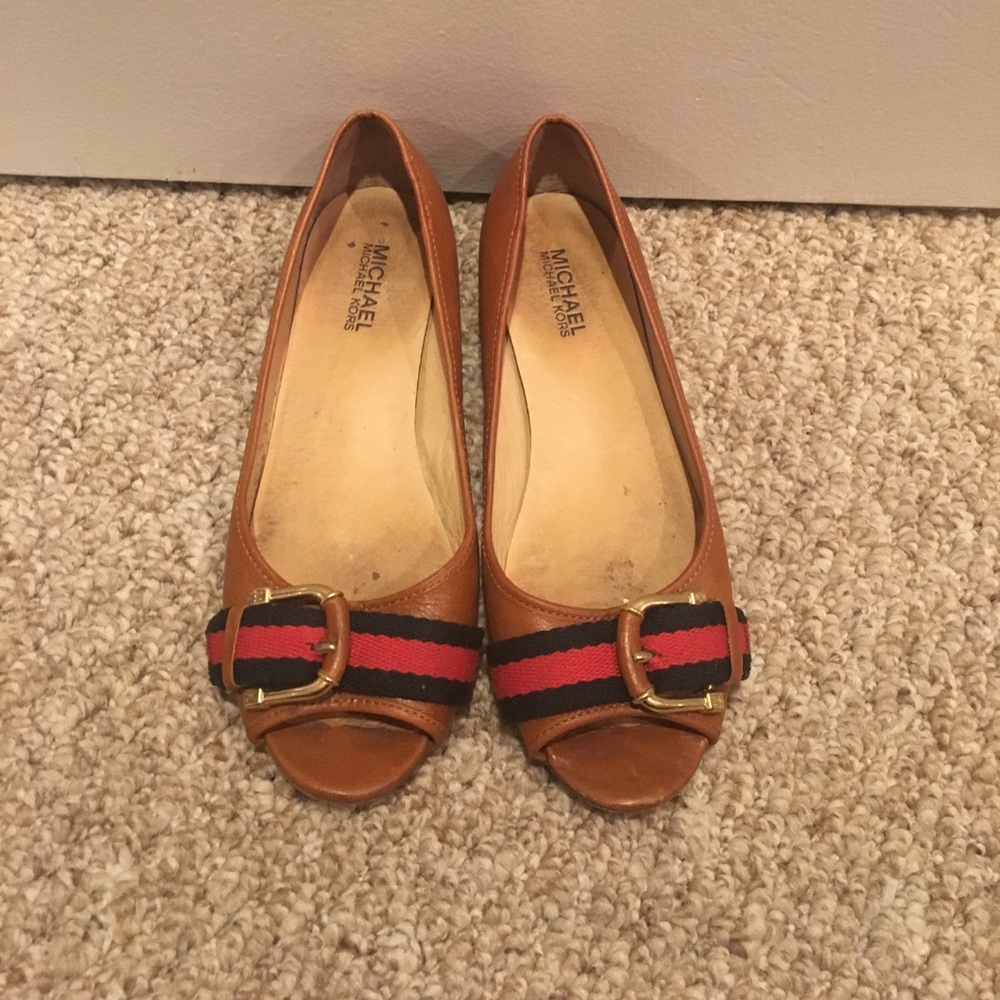 Michael Kors peep toe flat