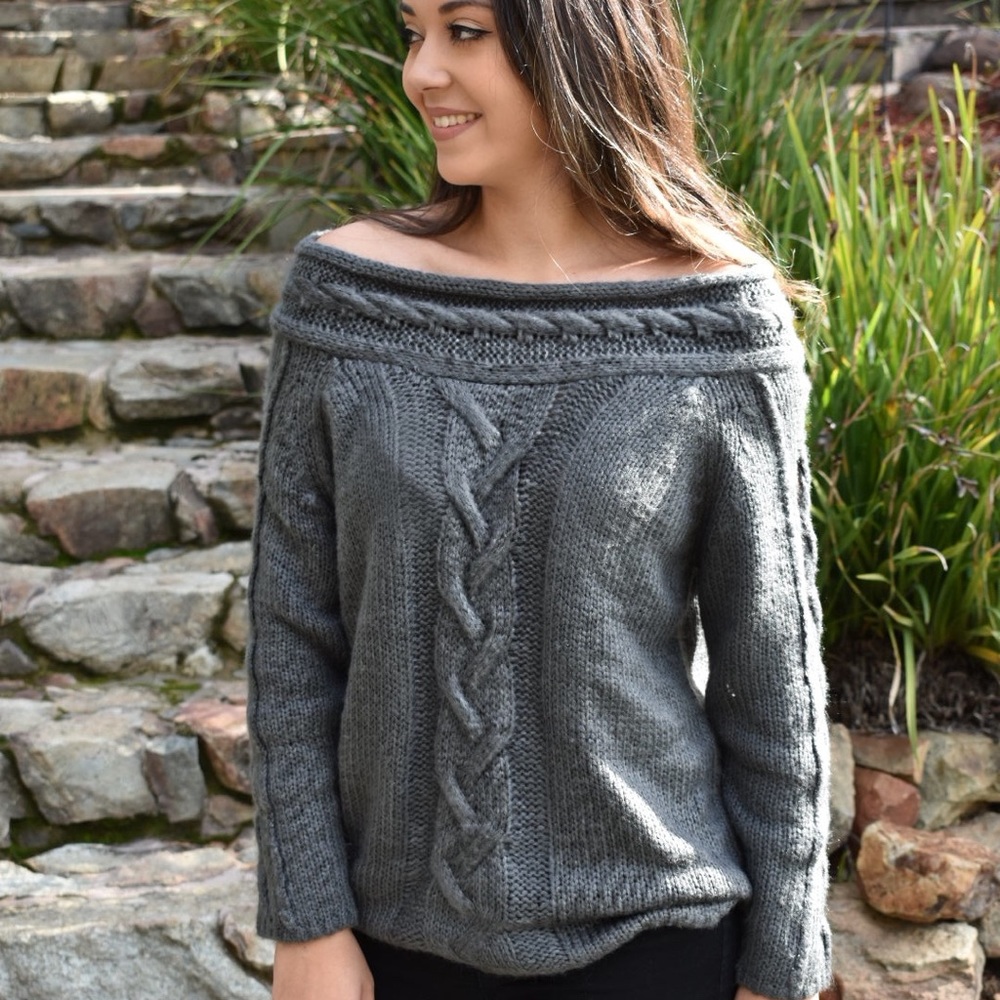 Chunky Knit Sweater in Grey