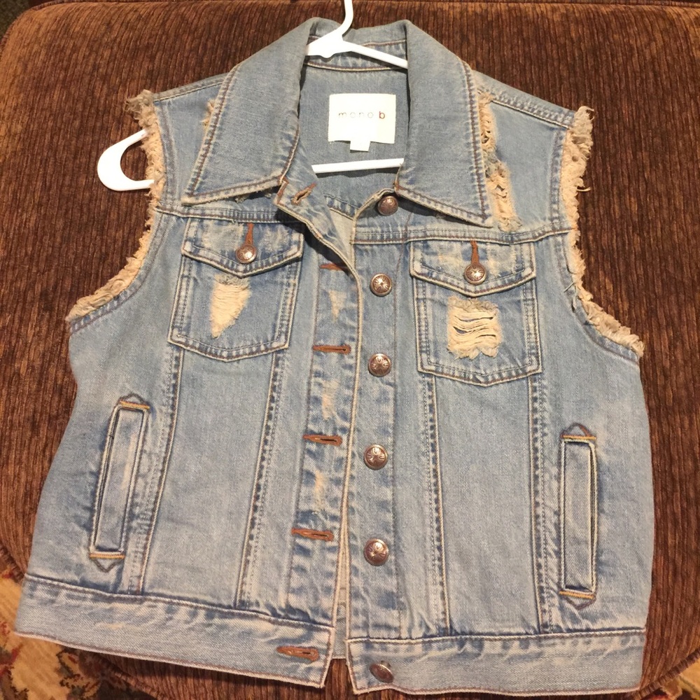 Denim cutoff vest