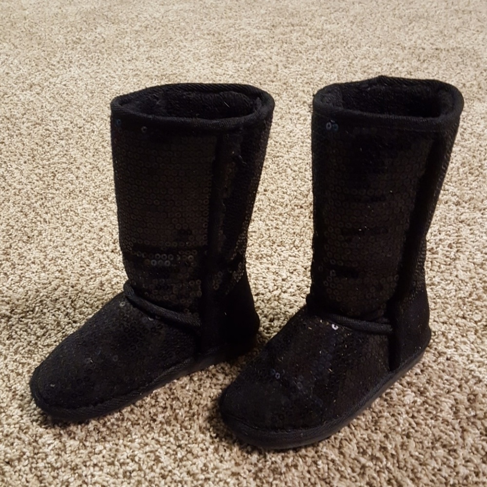 Black sparkle boots
