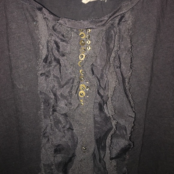 SZ SM GENTLY WORN CHARCOAL JCREW EMBELLISHED TANK - Picture 2 of 5