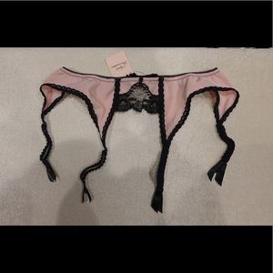 Pink and black garter belt