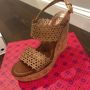 Tory Burch Daisy Perforated Wedge Sandal