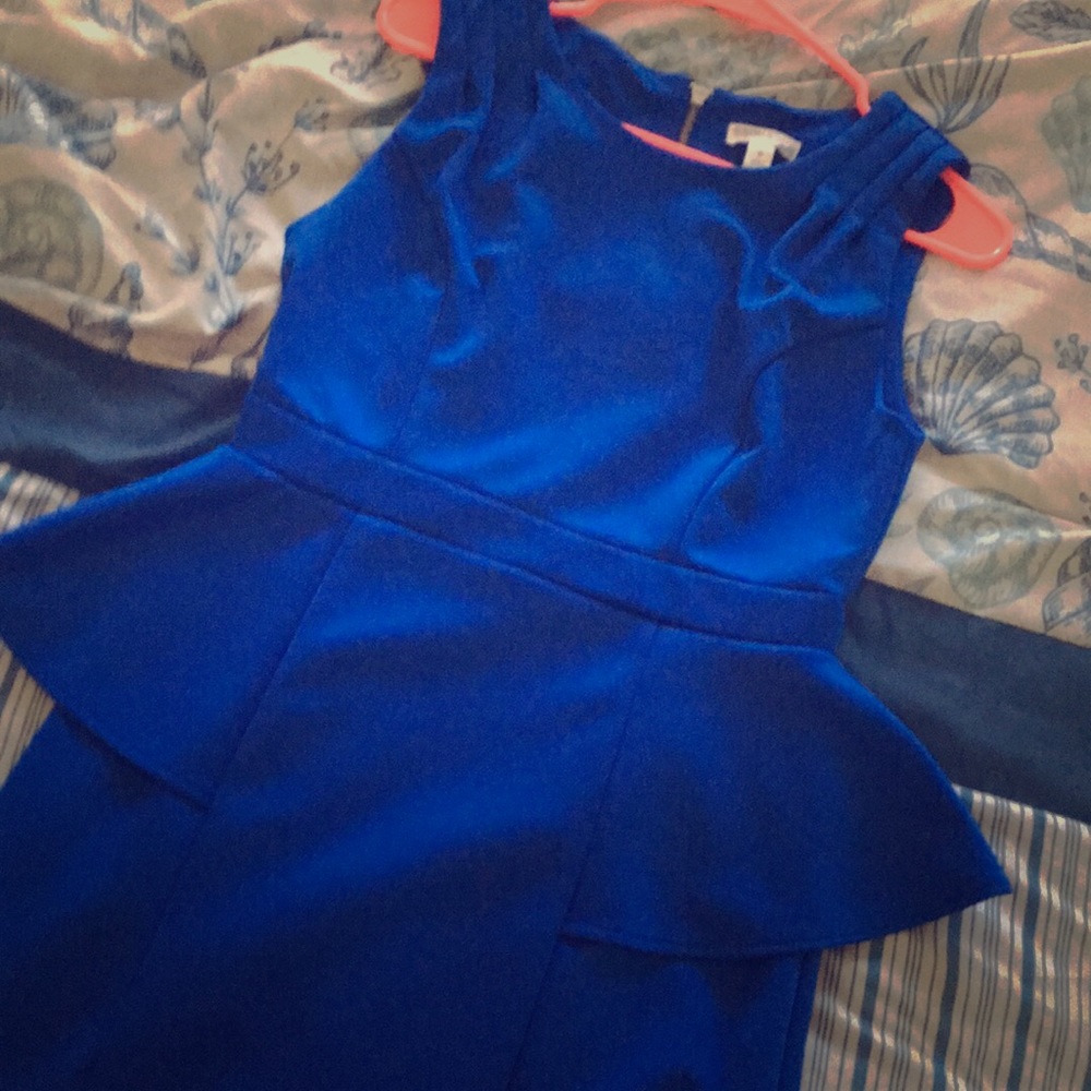 Bisou Bisou Royal Blue Size 8 peplum Dress