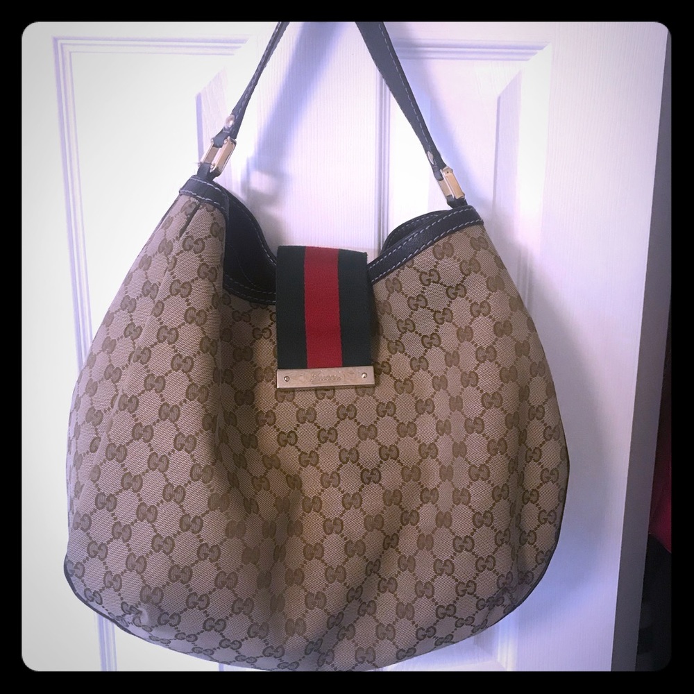 Authentic Gucci hobo canvas bag