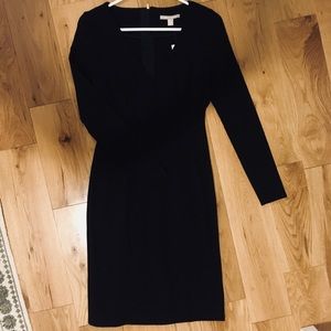 BR long sleeve v-neck fitted dress