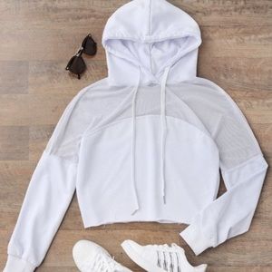 Super Cute Mesh Sport Cropped Hoodie