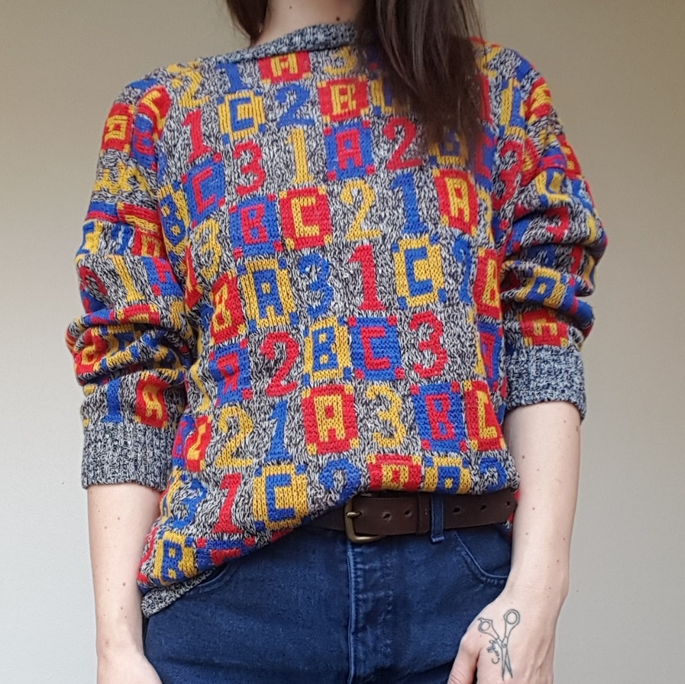 Vintage "ABC123" sweater