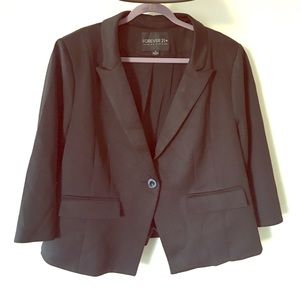 Black Scuba Fabric Blazer
