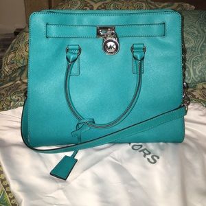 Michael Kors large Teal Hamilton bag.