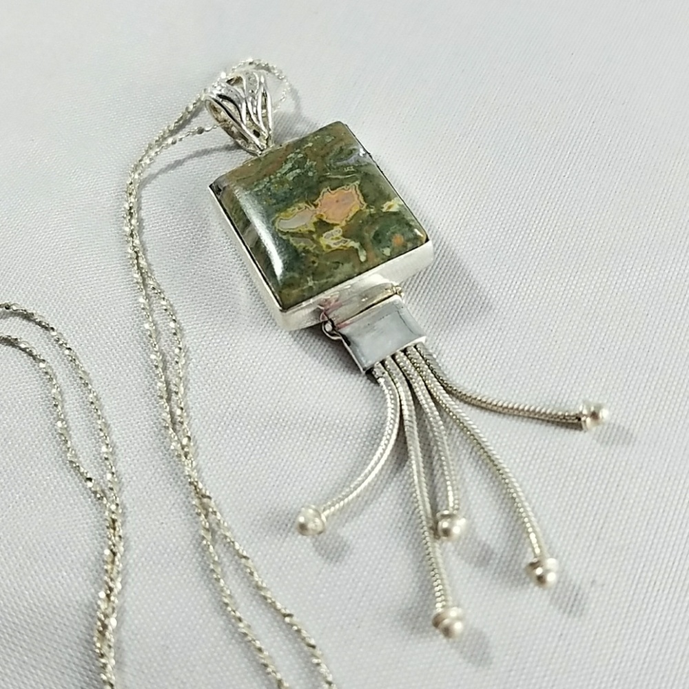 Earth tone Sterling Silver Necklace
