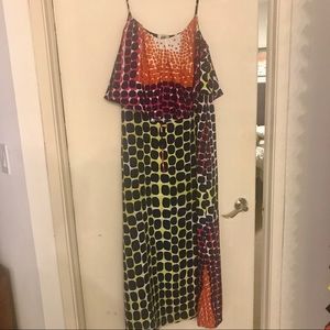 Tiff maxi dress multicolor print layers M