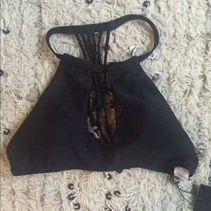 NWT - Black Halter Bikini Top