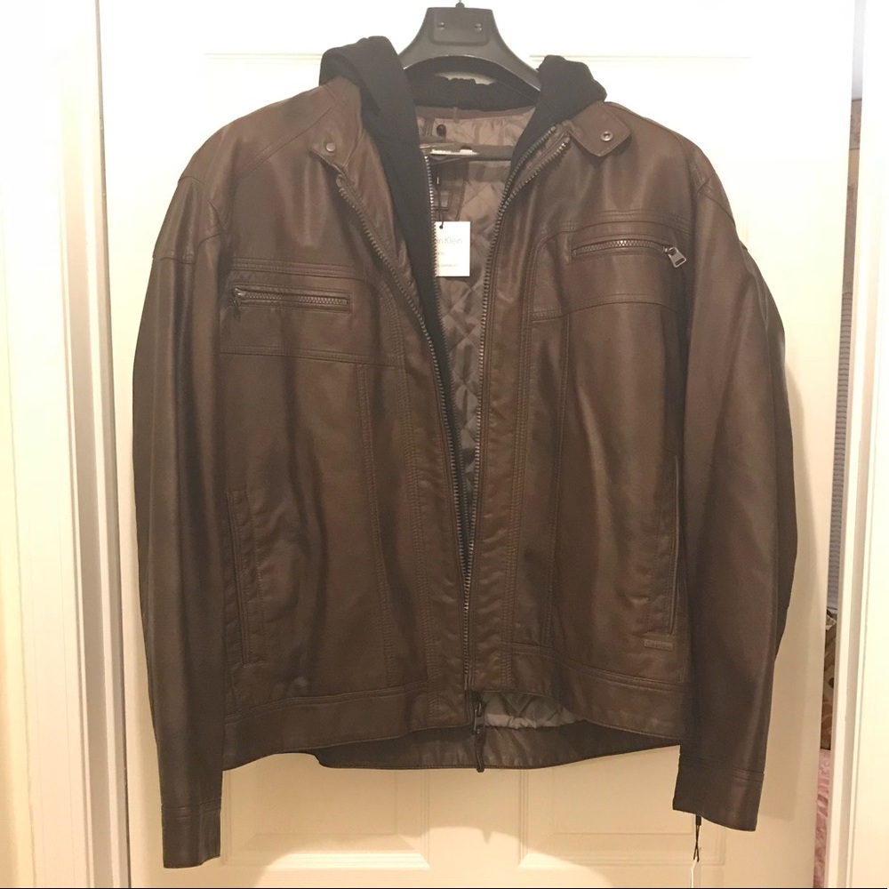 Calvin Klein Men’s XXL Faux Leather Jacket