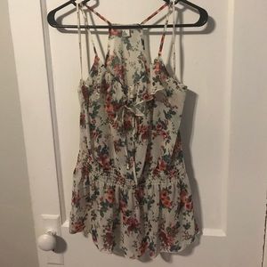 Sheer floral tank