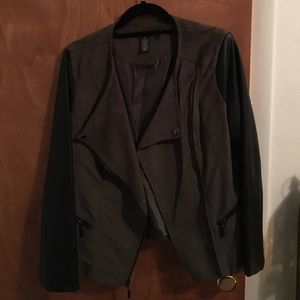 Alfani Faux Leather and Suede Jacket