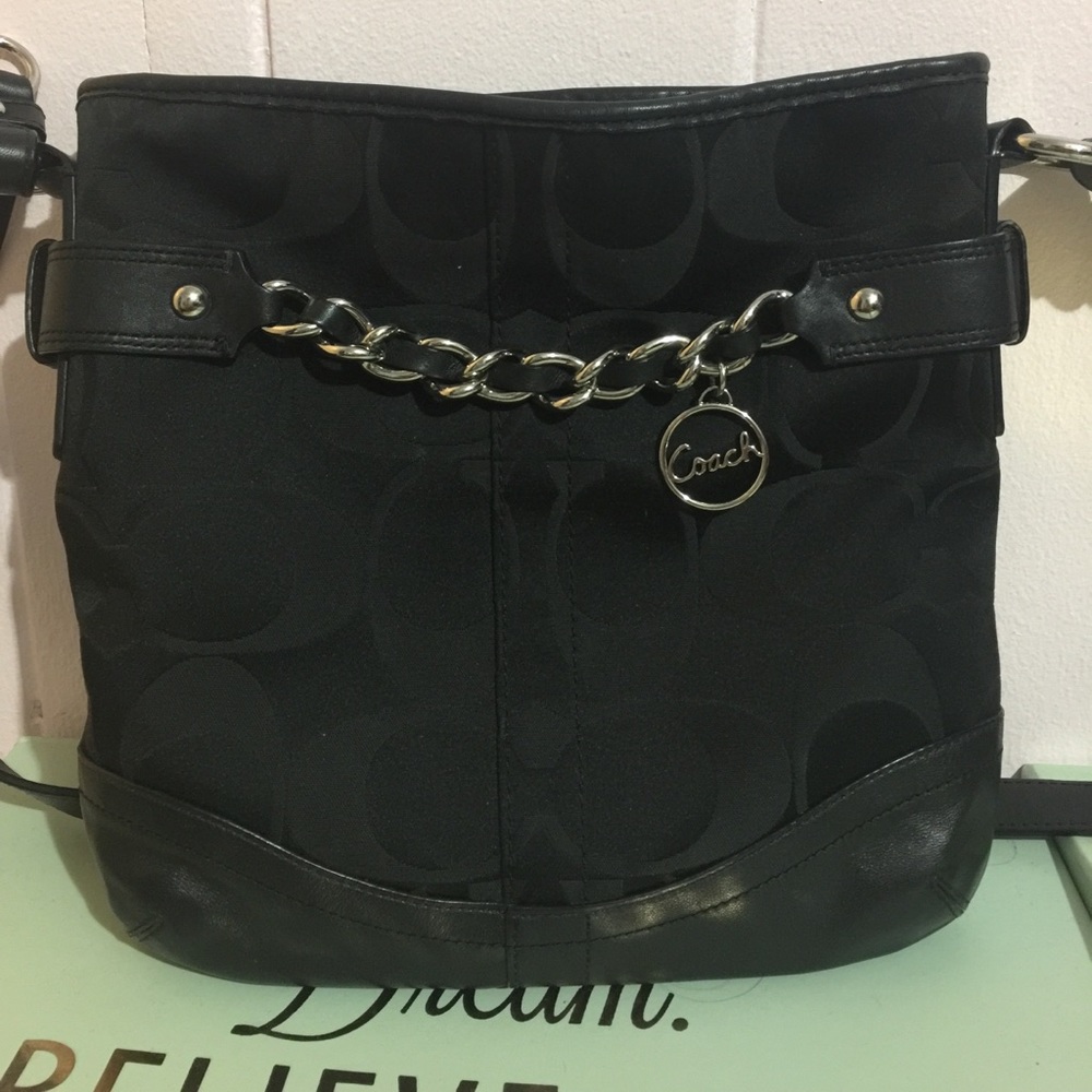 Coach crossbody bag with leather trim