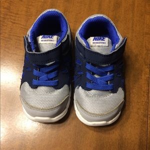 Baby boy's Nike Revolution shoes.