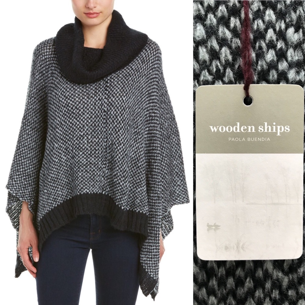 🆕 Wooden Ships Black/Grey Dylan Poncho (w/tags)
