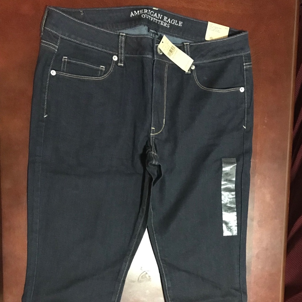 American eagle dark blue skinny jeans size 12 s