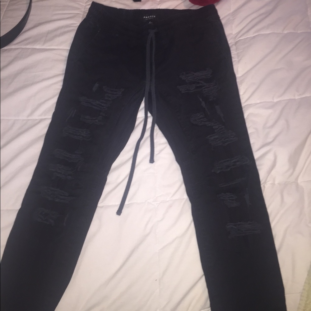 Pac sun semi ripped Zipper jeans