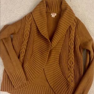 Mustard shawl collar sweater