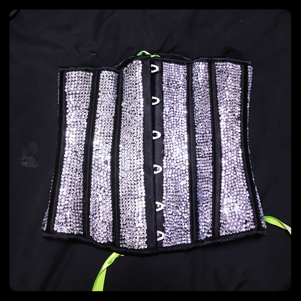 Underbust corset with rhinestones
