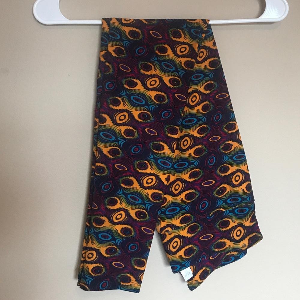 LuLaRoe One Size Multicolored Peacock Leggings