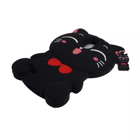 BLACK LUCKY CAT Silicone Samsung Mega 6.3 CASE - Picture 3 of 6