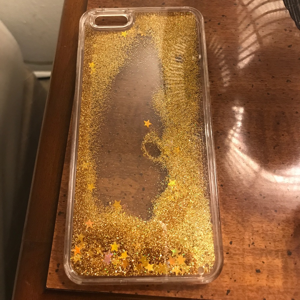 iPhone 6 / 6s plus gold glittery waterfall case