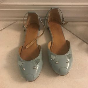 RARE EUC Marc Jacobs mouse flats patent 38 7.5