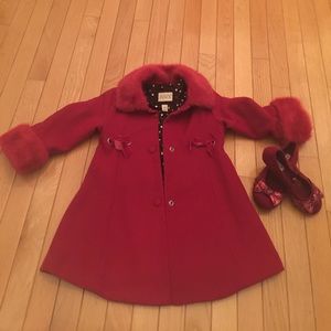 Red Holiday Coat (4T) with red shoes (size 13)