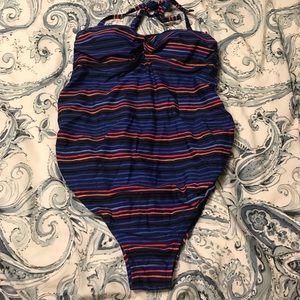 Striped maternity bathing suit
