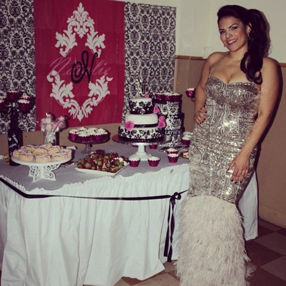 Sequin Bebe Evening Gown
