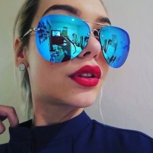 Oversized “BEBE” Mirrored Aviators